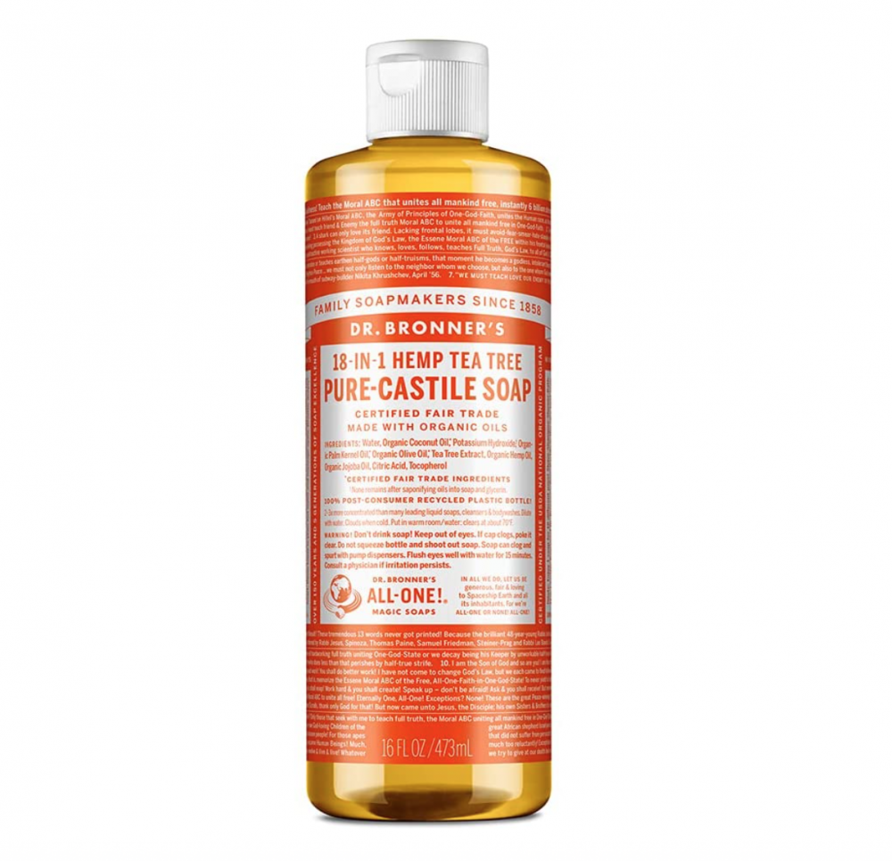 Dr Bronner's Magic Soaps 18-in-1 Hemp Tea Tree Pure-Castile Liquid Soap