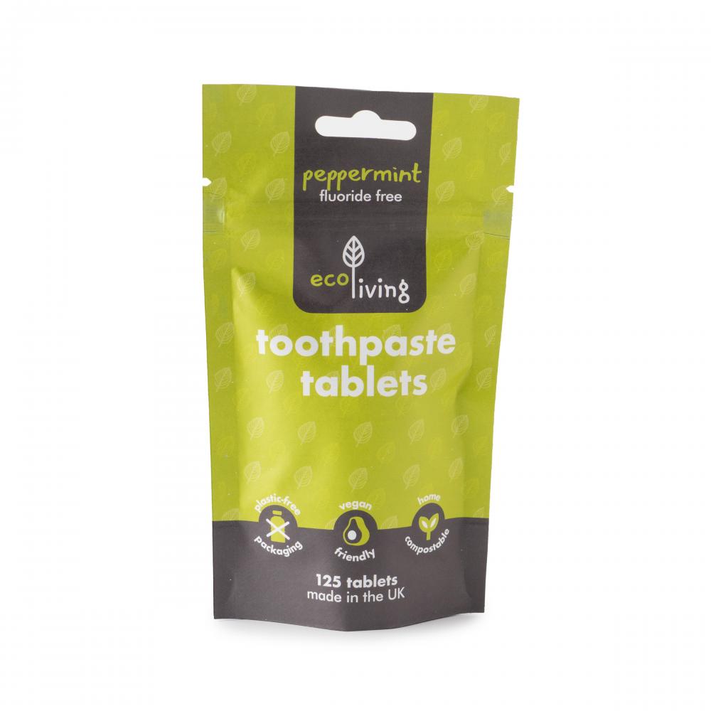 ecoLiving Toothpaste Tablets Peppermint Fluoride Free 125's