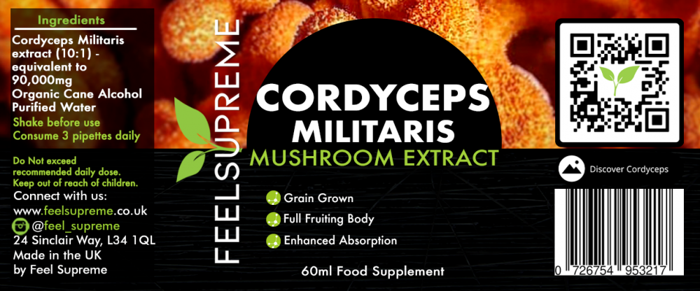 Feel Supreme Cordyceps Militaris Mushroom Extract 60ml