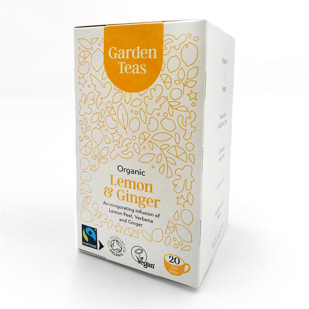 Garden Teas Organic Lemon & Ginger 20 Tea Bags, Tea & Infusions