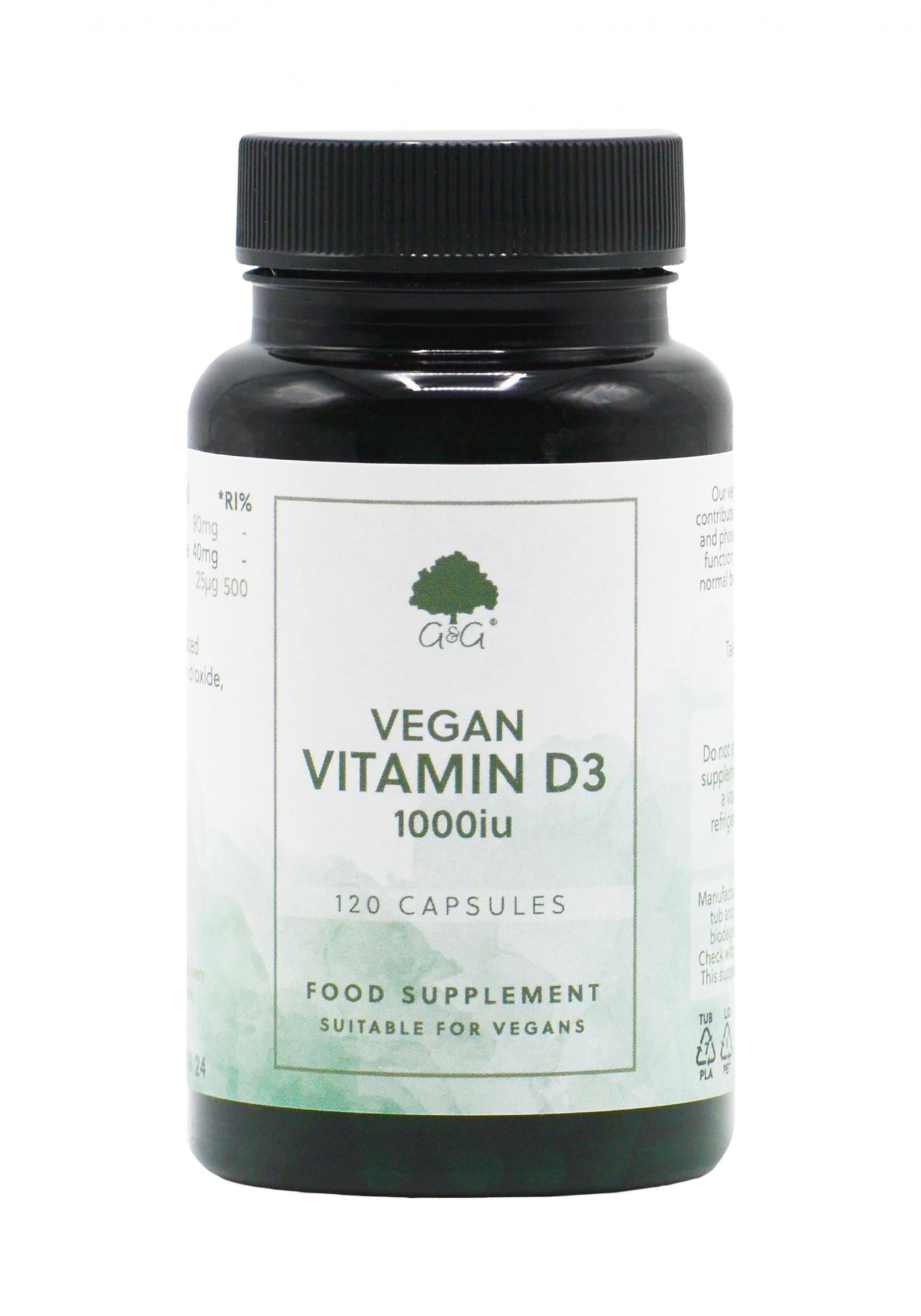 G&G Vitamins Vegan Vitamin D3 1000iu 120's