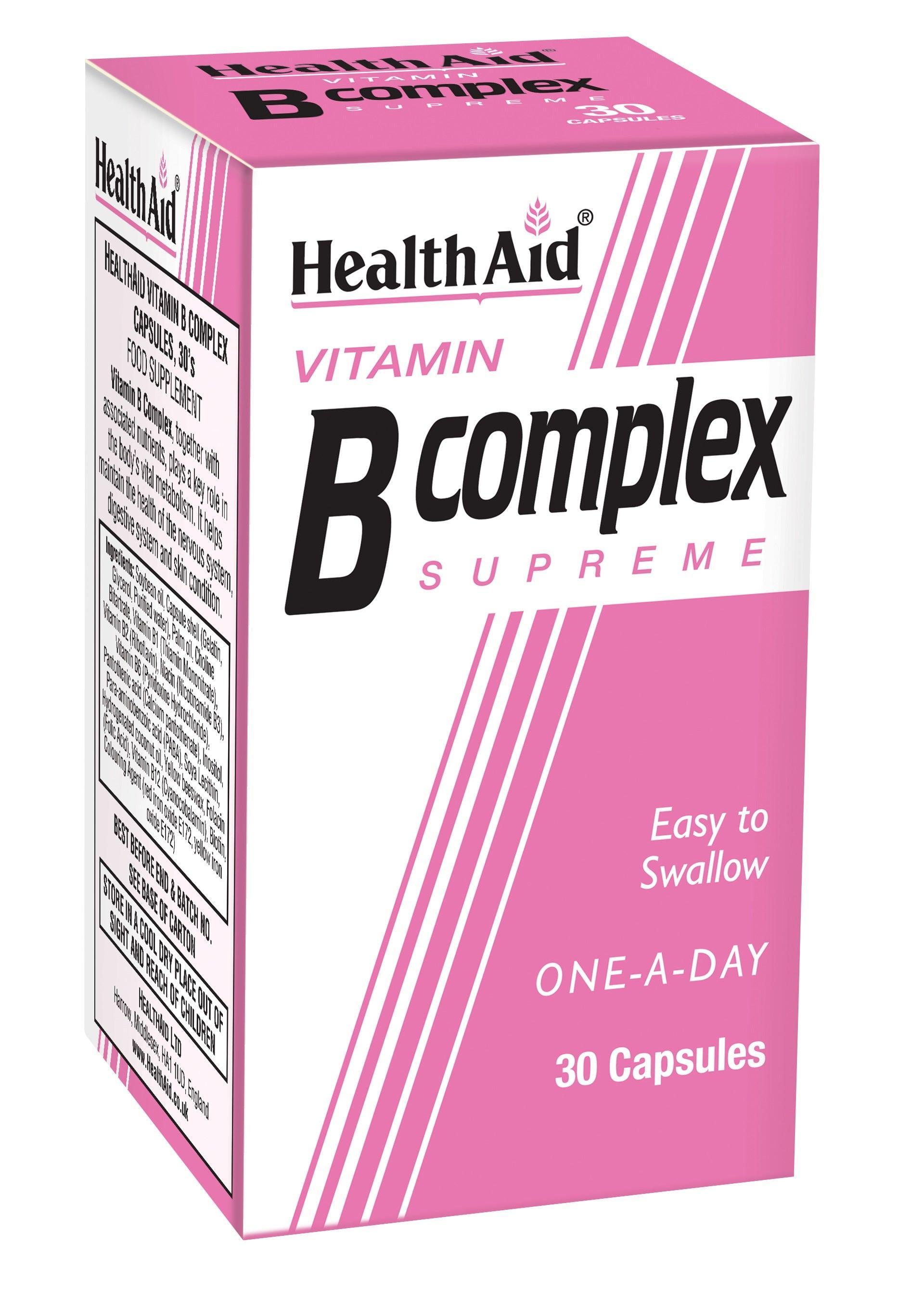 Health Aid Vitamin B Complex Supreme 30's - Approved Vitamins