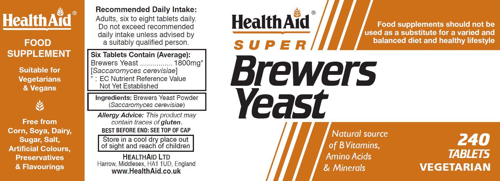 Health Aid Super Brewers Yeast 240's - Approved Vitamins