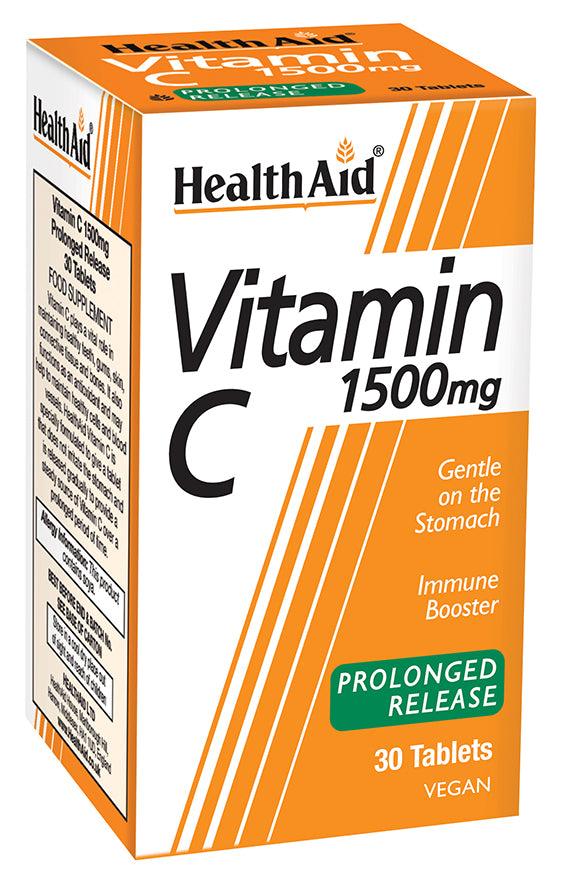 Health Aid Vegan Vitamin C 1500mg Prolonged Release 30's - Approved Vitamins