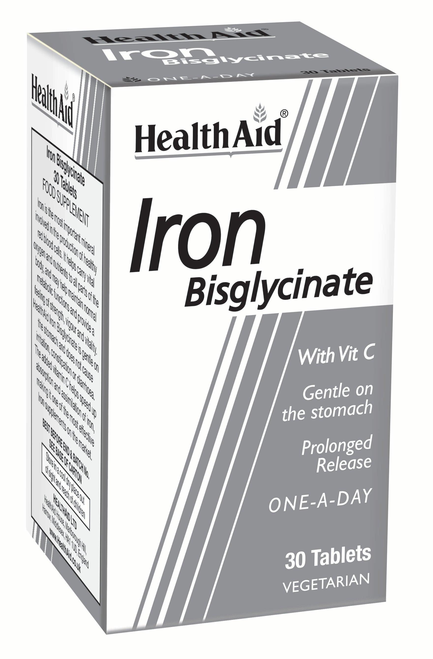 Health Aid Iron Bisglycinate  30's - Approved Vitamins