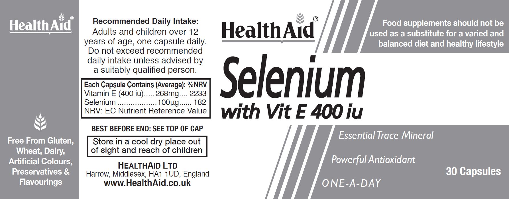 Health Aid Selenium with Vitamin E 400iu 30's