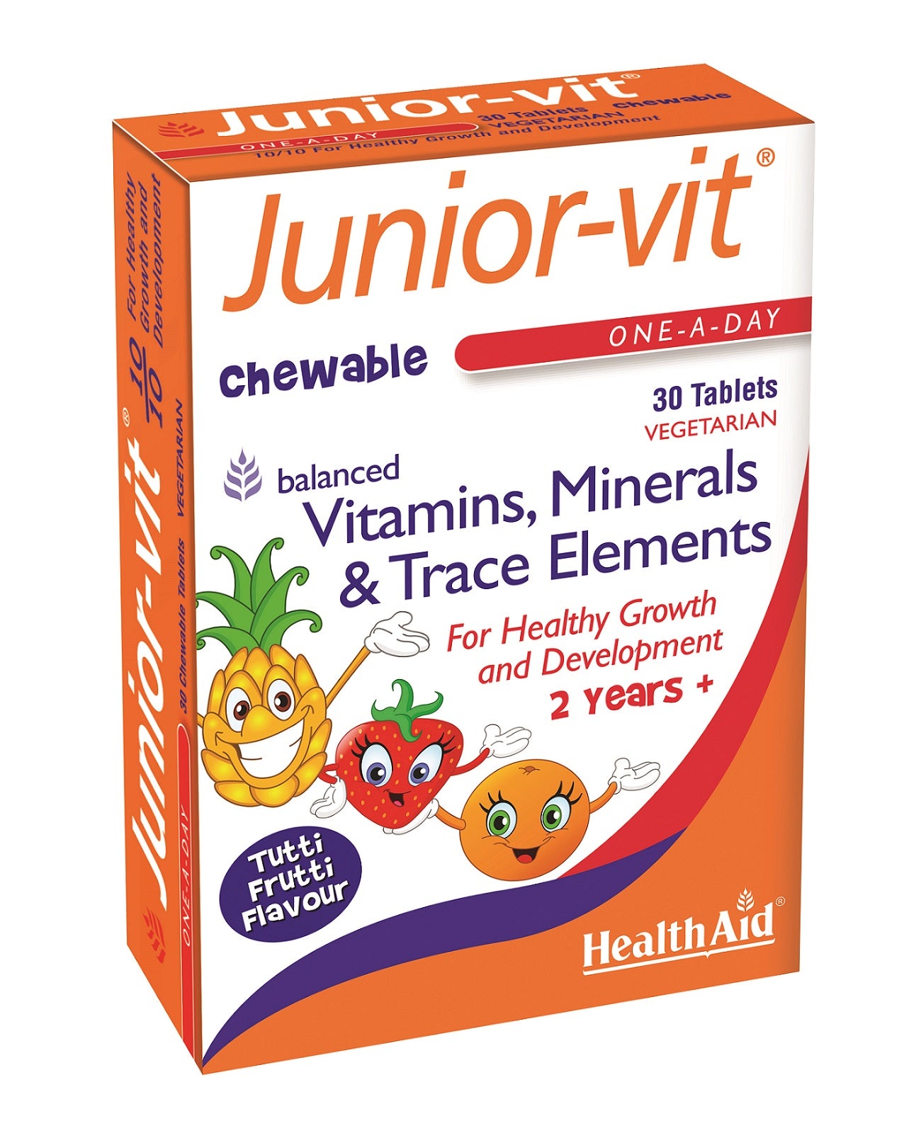 Health Aid Junor-Vit One-a-Day Chewable Tutti Frutti Flavor 30 Tablets