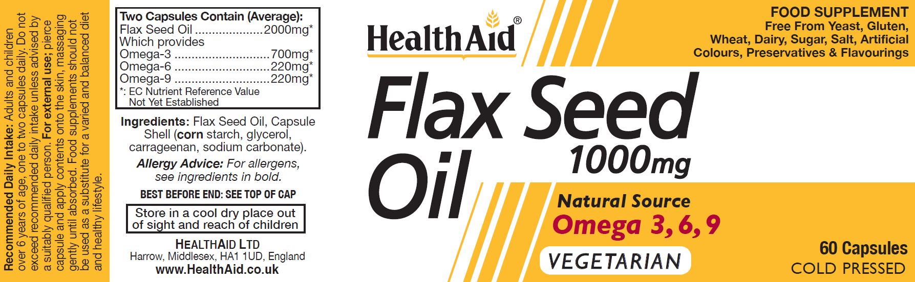 Health Aid Flaxseed Oil 1000mg  60's