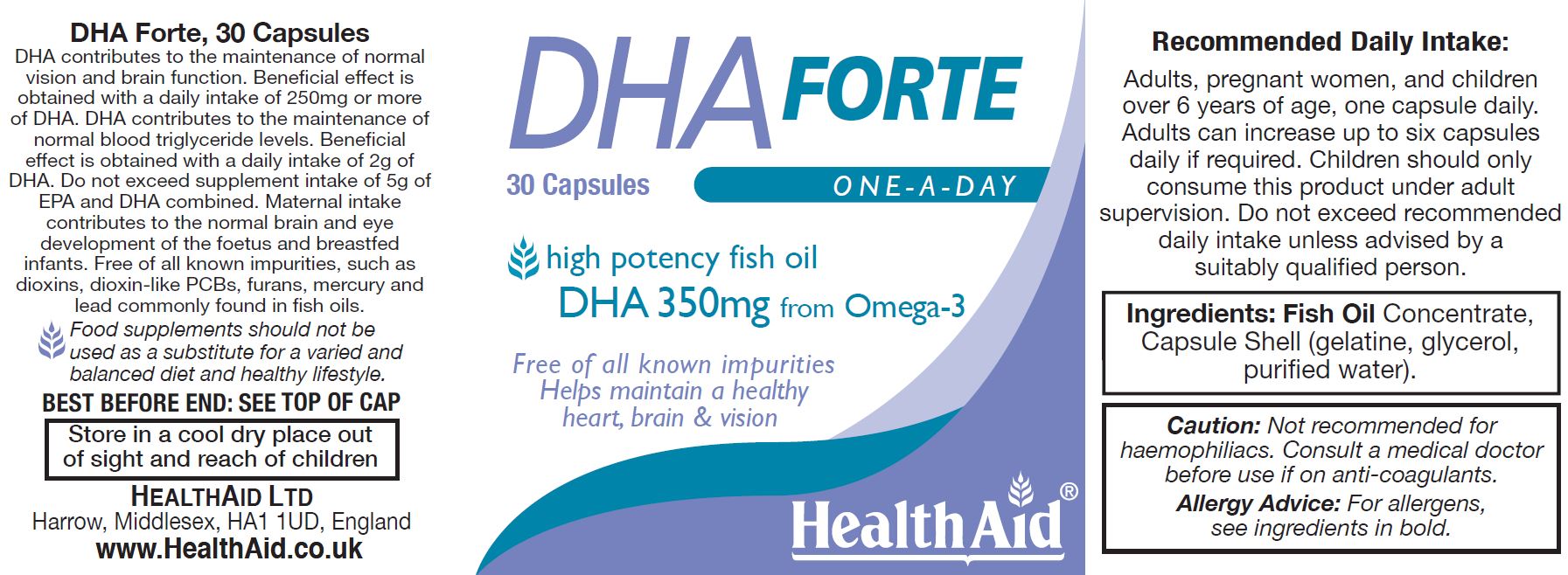 Health Aid DHA Forte 350mg  30's
