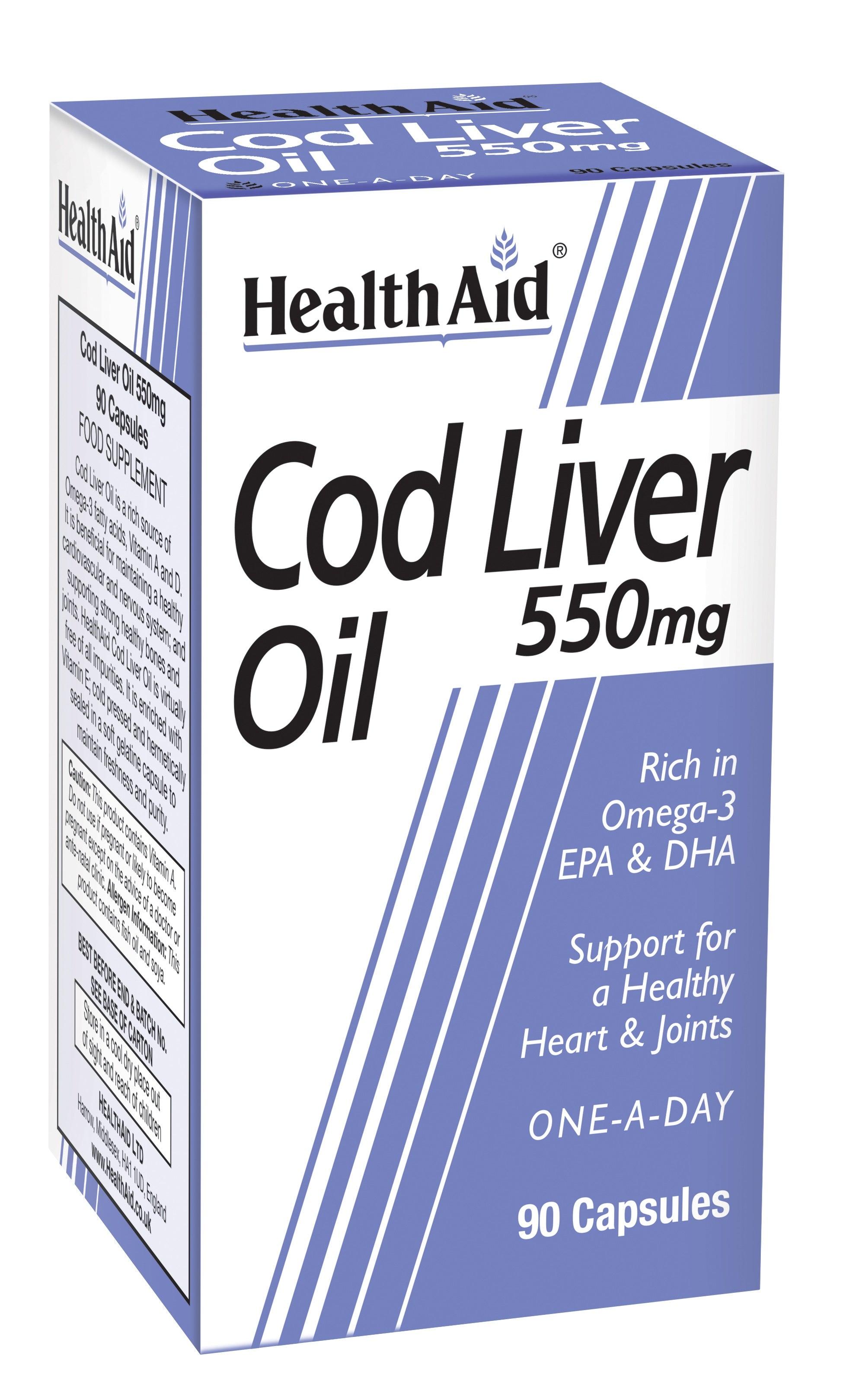 Health Aid Cod Liver Oil 550mg 90's - Approved Vitamins