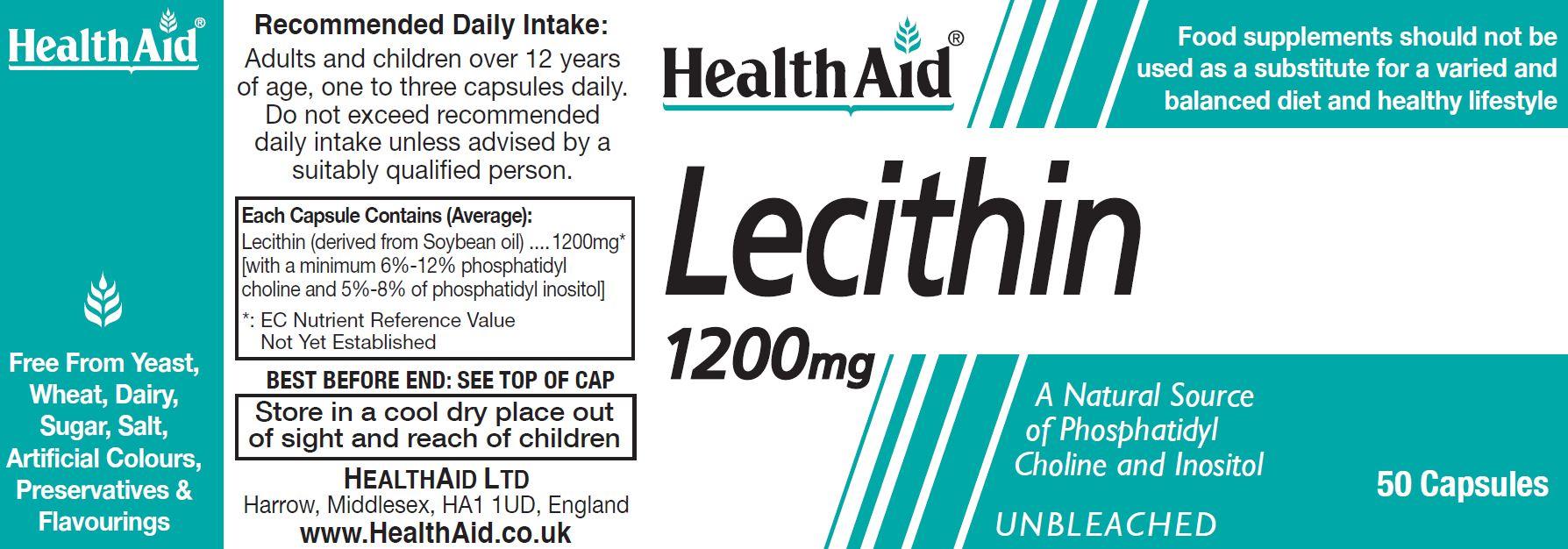 Health Aid Lecithin 1200mg  50's - Approved Vitamins