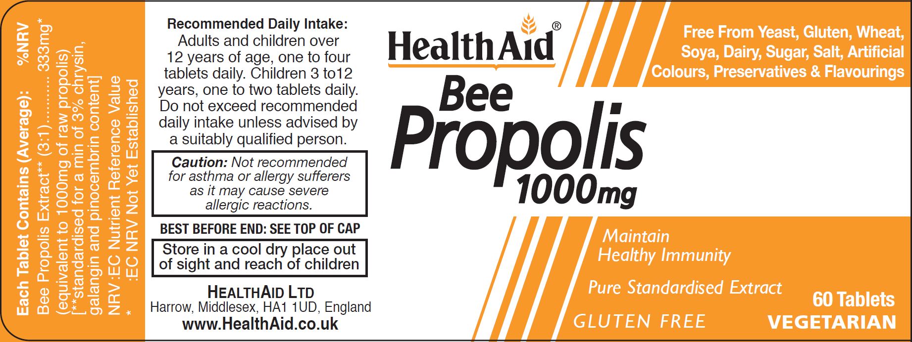 Health Aid Bee Propolis 1000mg 60's