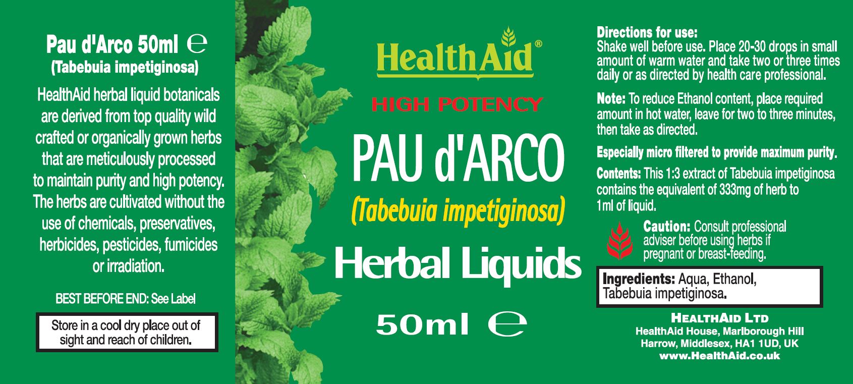 Health Aid Pau D'Arco 50ml