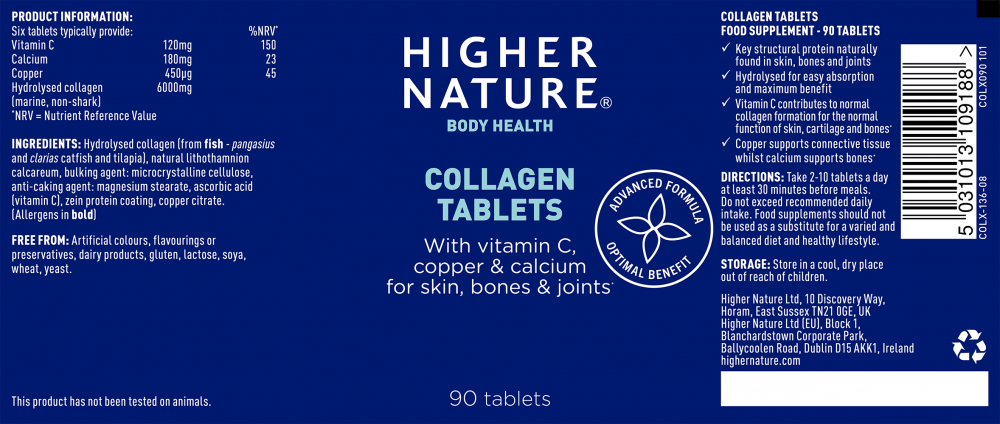 Higher Nature Collagen Tablets (Formerly Collaflex Gold) 90's (Currently Unavailable) - Approved Vitamins