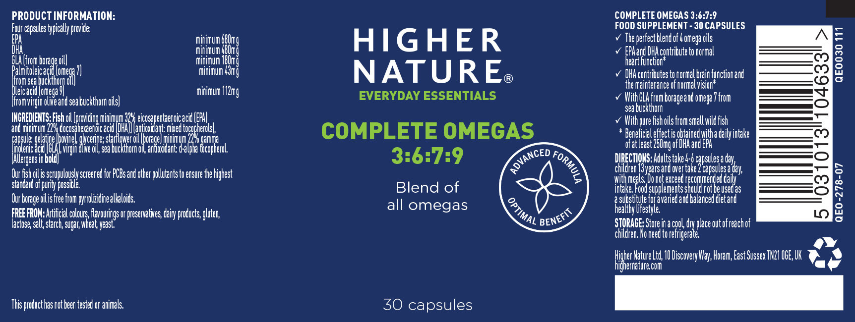 Higher Nature Complete Omegas 3:6:7:9