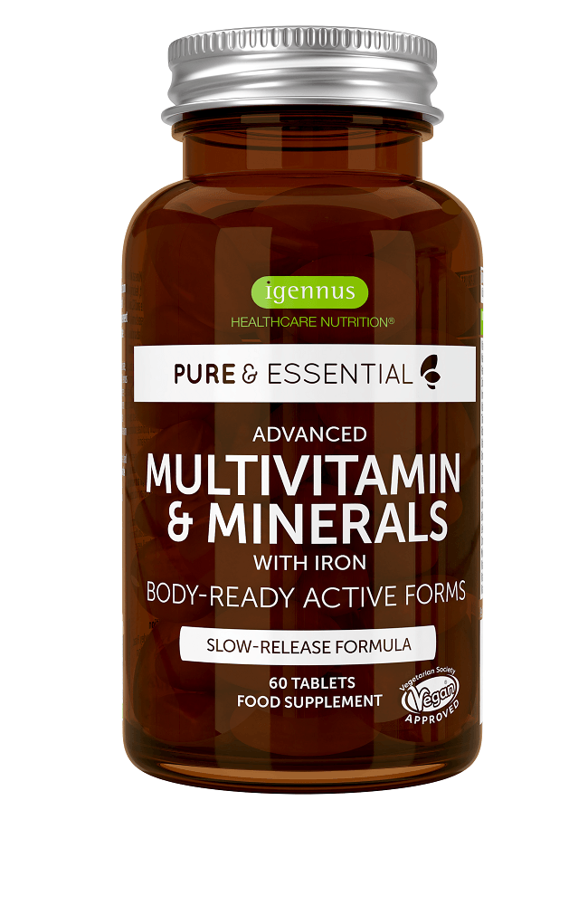 Igennus Pure & Essential Multivitamin & Minerals with Iron 60's - Approved Vitamins