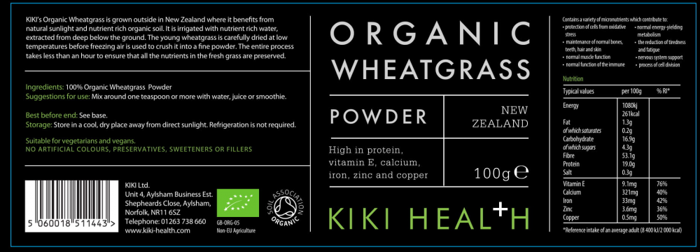 Kiki Health Organic Wheatgrass Powder 100g