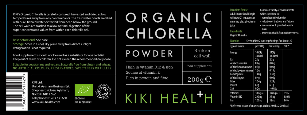 Kiki Health Organic Chlorella Powder 200g