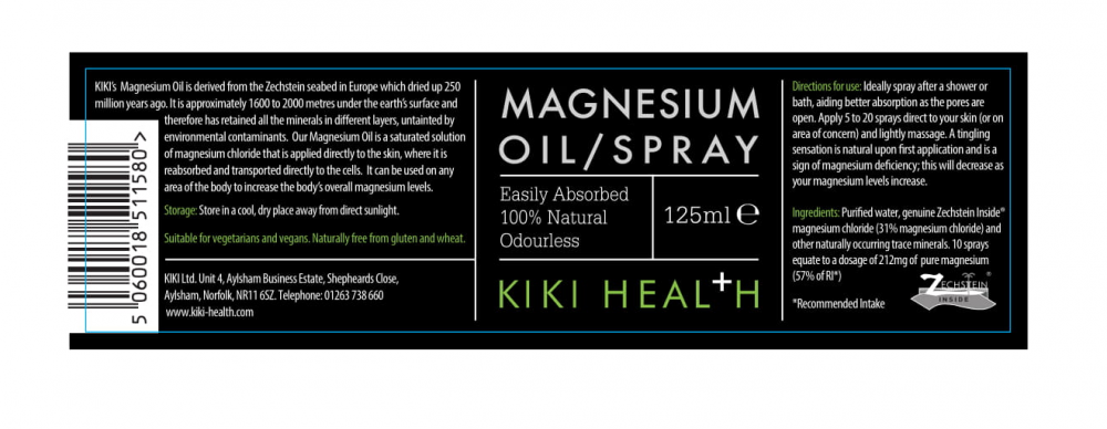 Kiki Health Magnesium Oil Spray 125ml