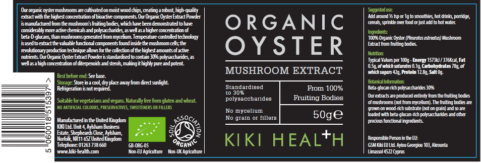 Kiki Health Organic Oyster Mushroom Extract Powder 50g