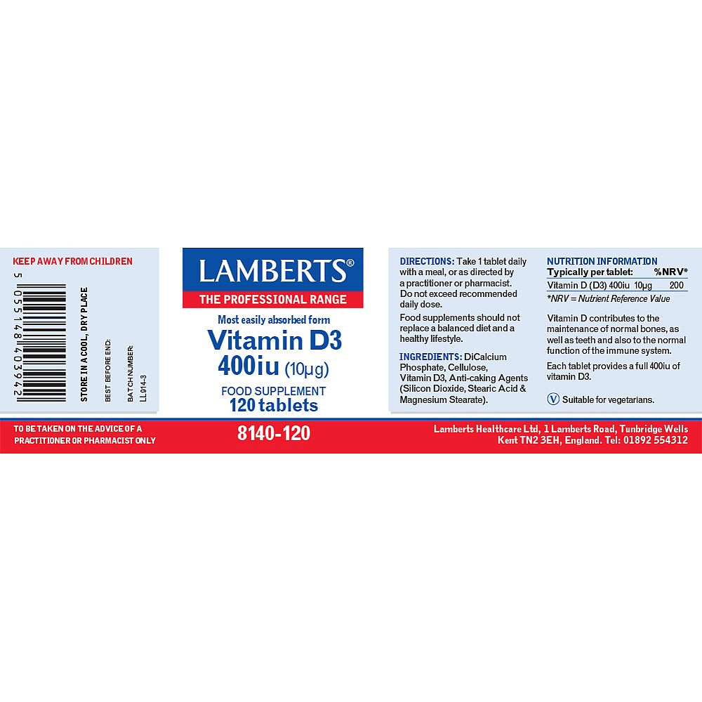 Lamberts Vitamin D3 400iu 120's