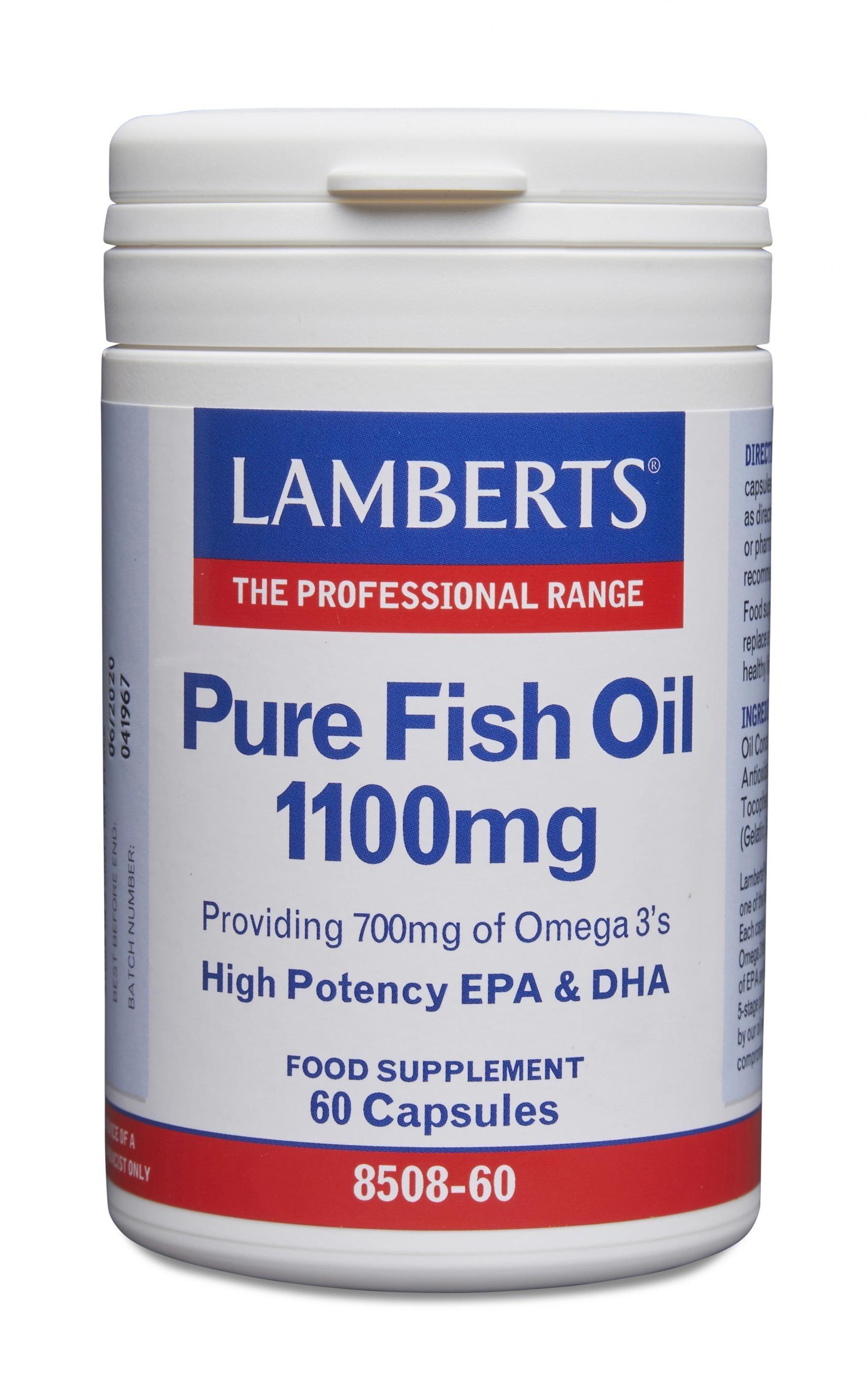 Lamberts Pure Fish Oil 1100mg 60's - Approved Vitamins