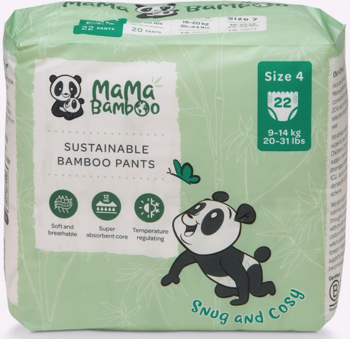 Mama Bamboo Sustainable Bamboo Pants Size 4 (9-14kg 20-31lb) 22's