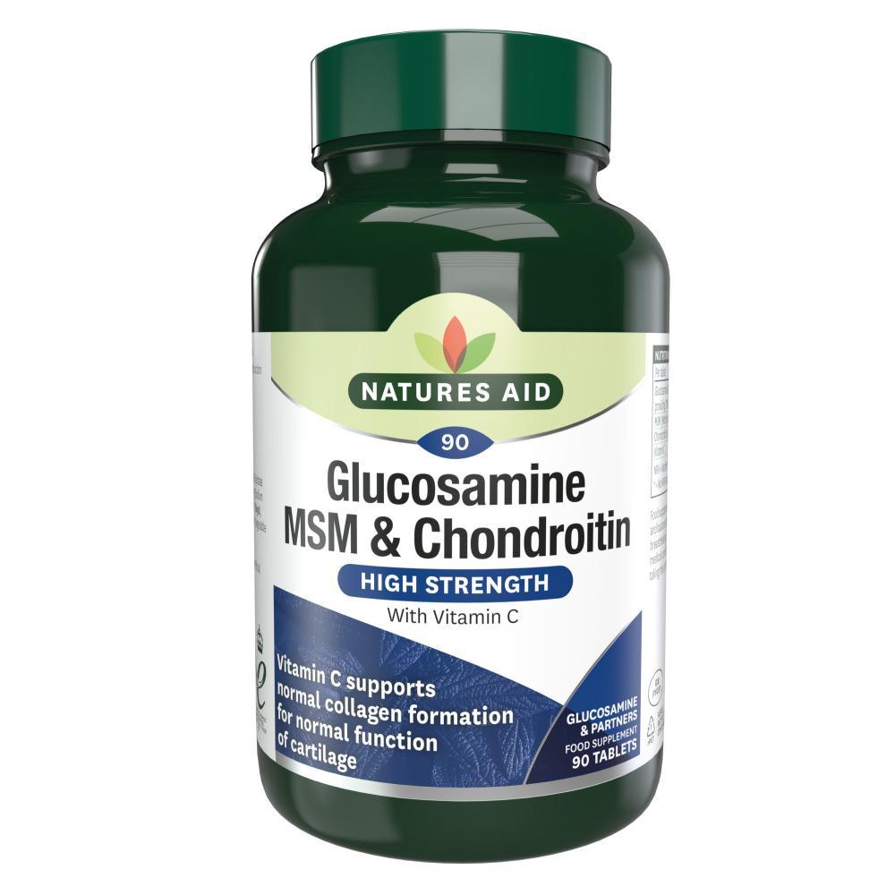 Natures Aid Glucosamine MSM & Chondroitin with Vitamin C 90's - Approved Vitamins