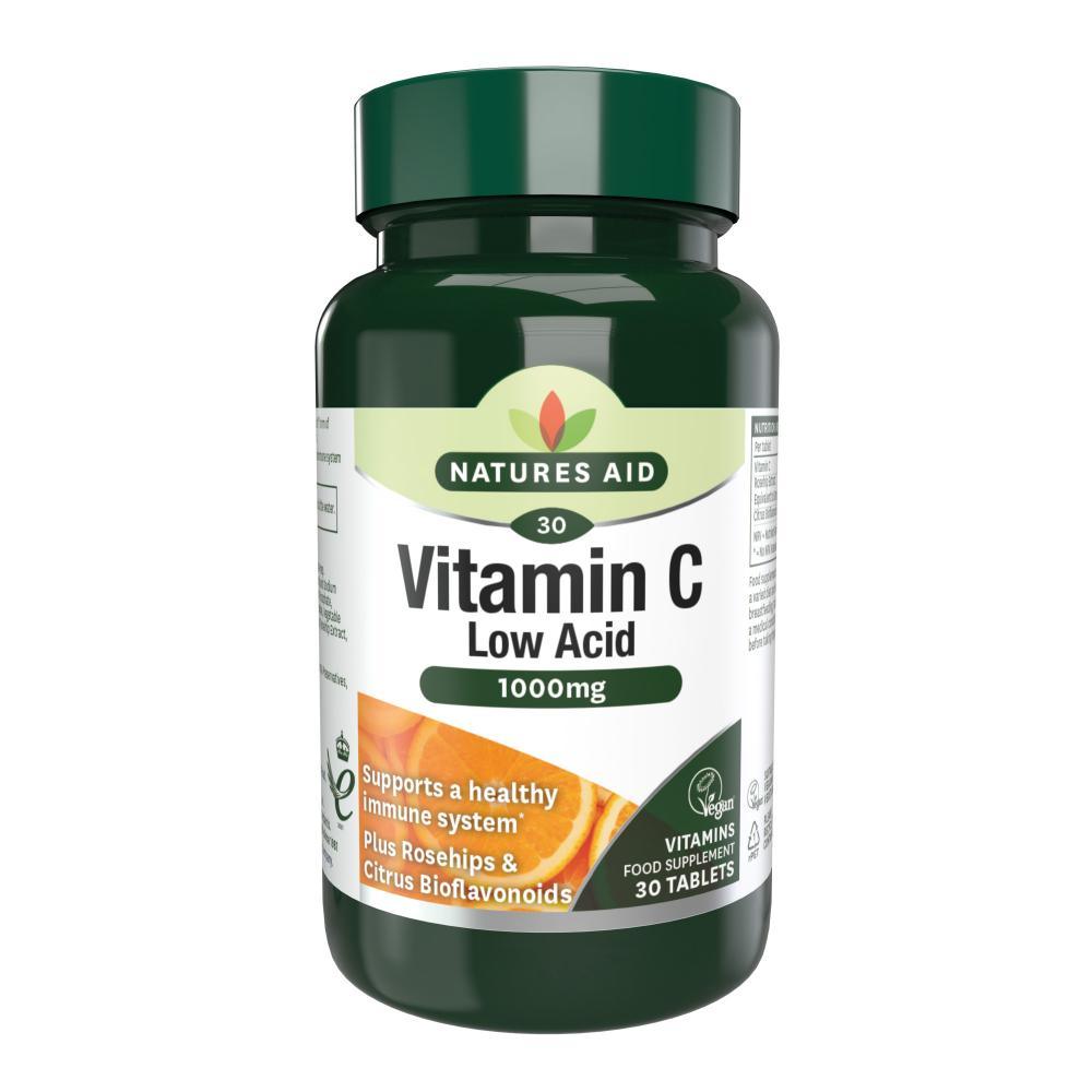 Natures Aid Vitamin C Low Acid 1000mg 30's - Approved Vitamins