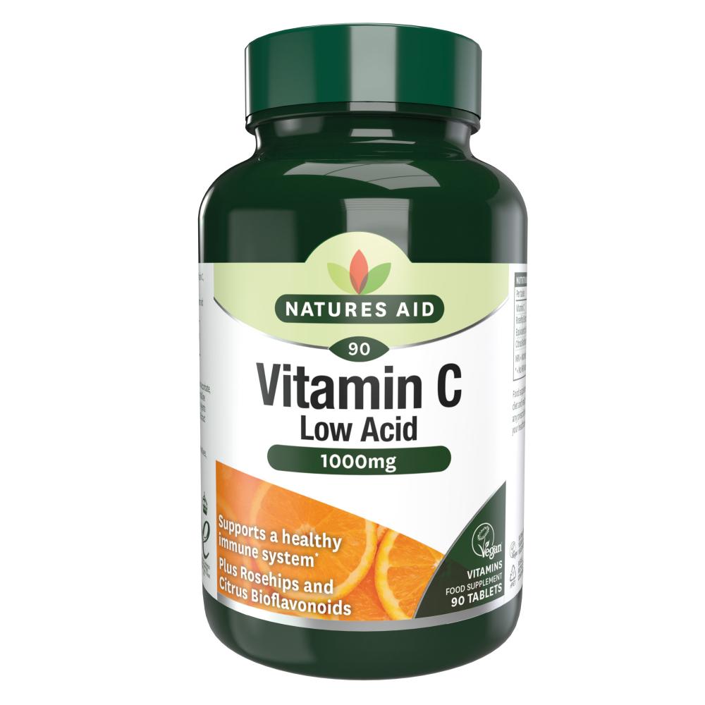 Natures Aid Vitamin C Low Acid 1000mg
