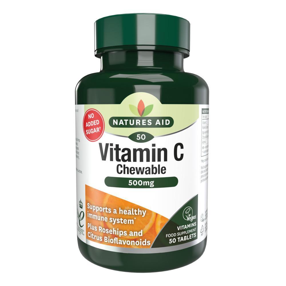 Natures Aid Vitamin C Chewable 500mg 50's - Approved Vitamins