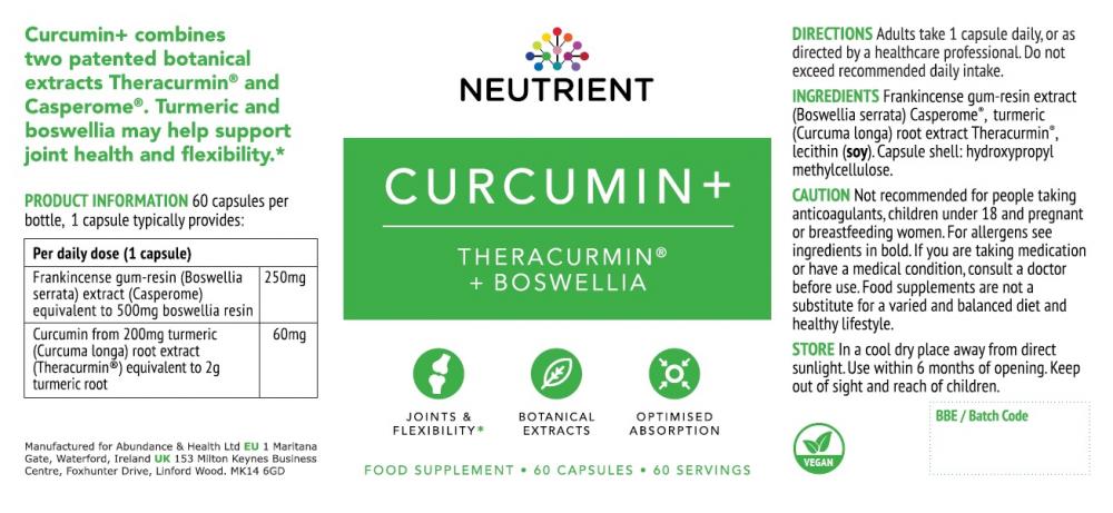 Neutrient Curcumin+ 60's