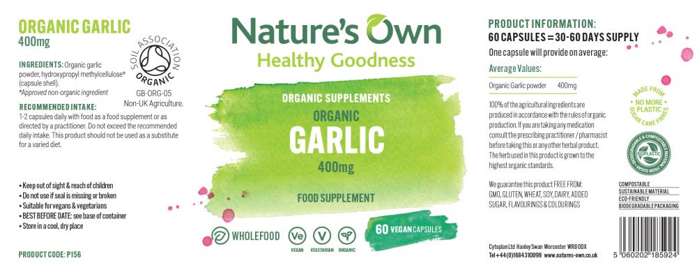 Nature's Own Organic Garlic 400mg 60's