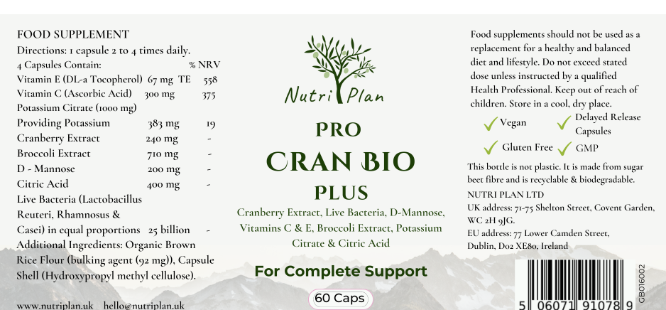 Nutri Plan Pro Cran Bio Plus 60's