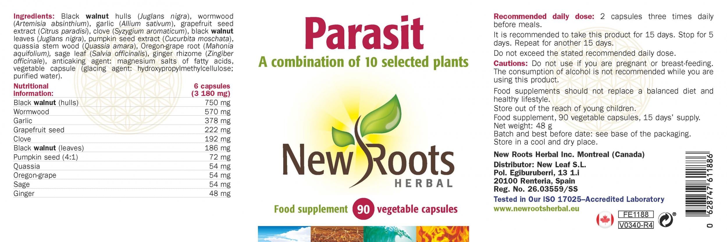 New Roots Herbal Parasit (formerly known as PurgeParasitis) 90's