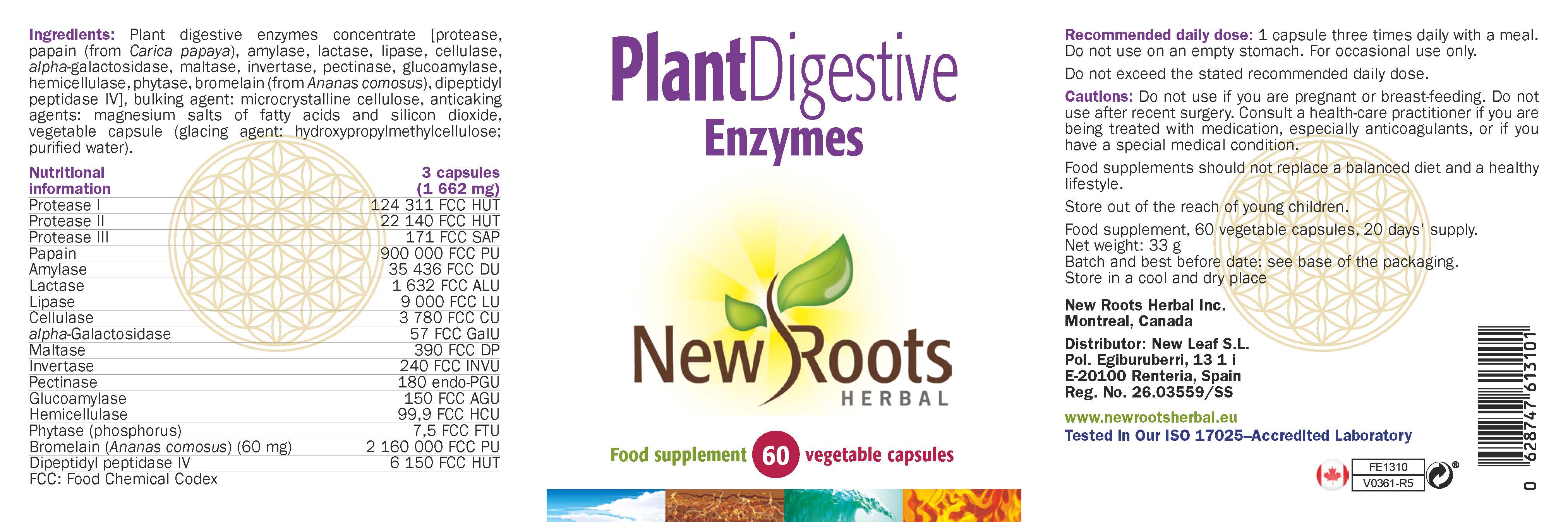 New Roots Herbal Plant Digestive Enzymes