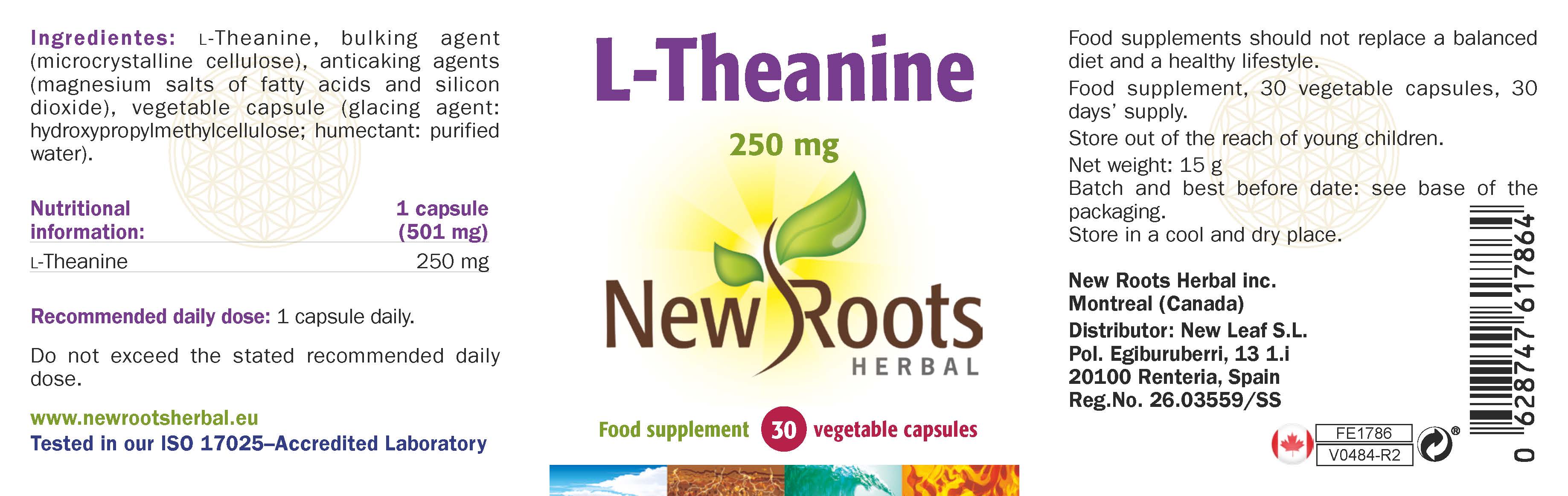 New Roots Herbal L-Theanine 30's