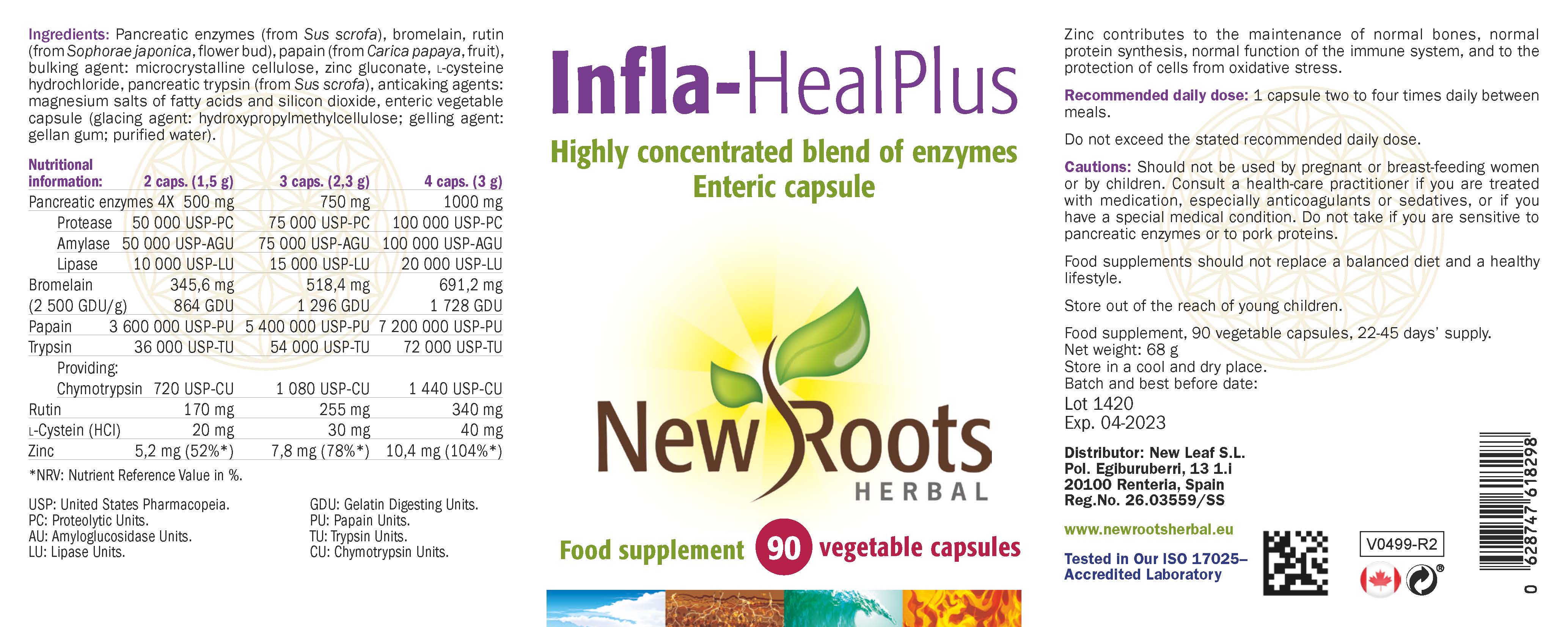 New Roots Herbal Infla-Heal Plus 90's