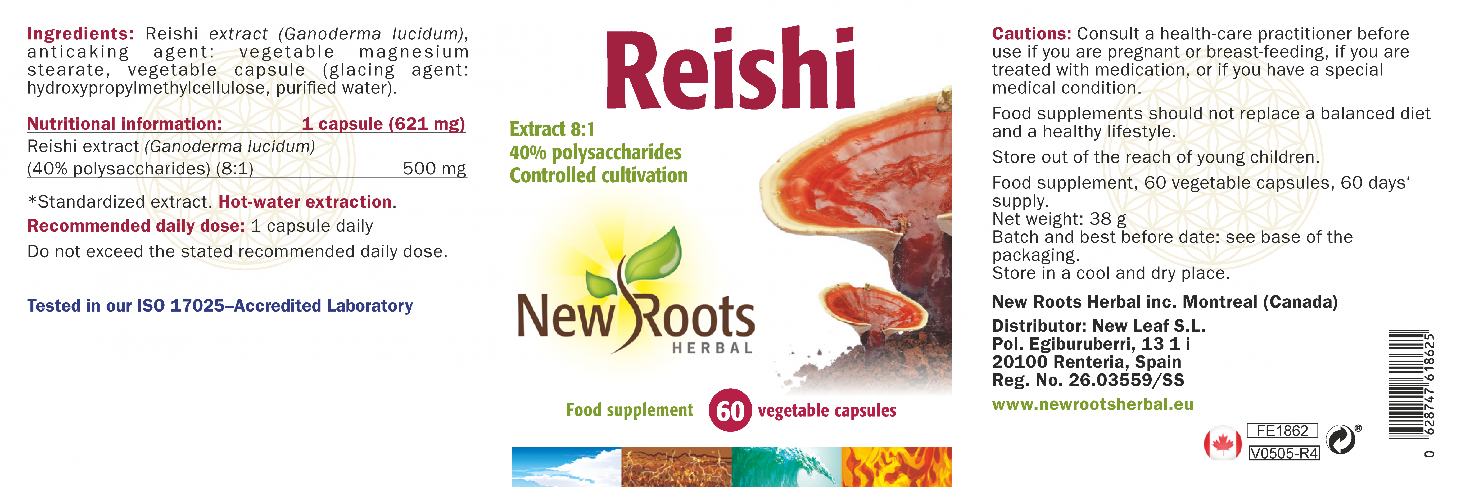New Roots Herbal Reishi 60's