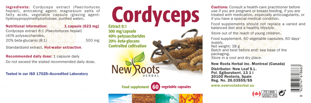 New Roots Herbal Cordyceps 60's