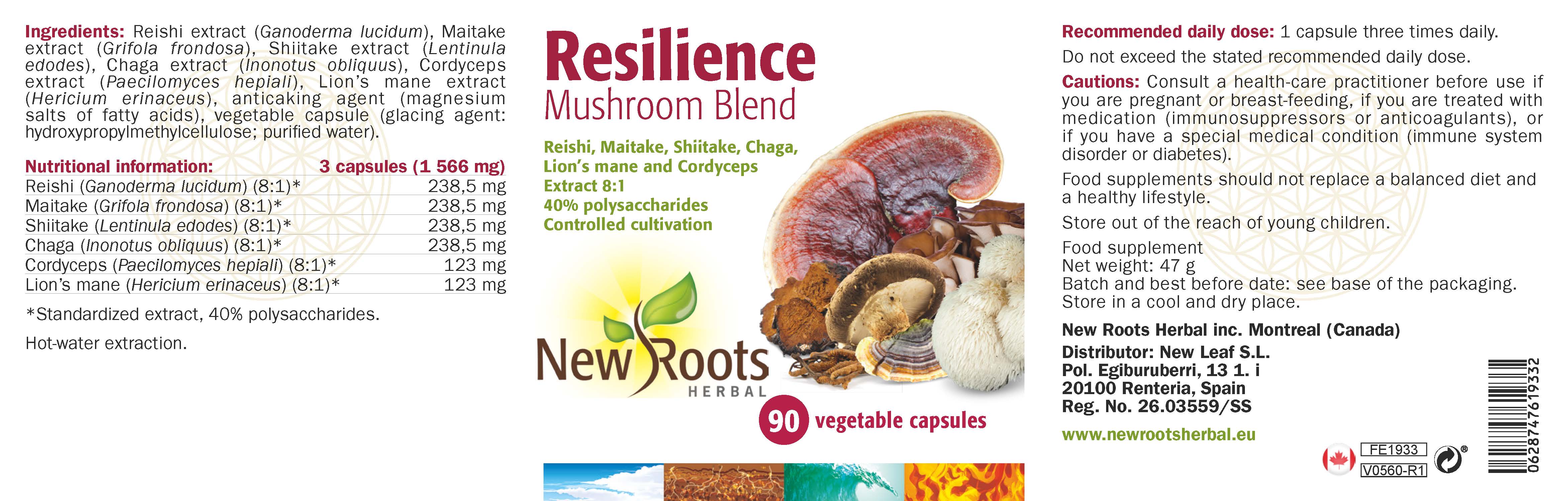 New Roots Herbal Resilience Mushroom Blend 90's
