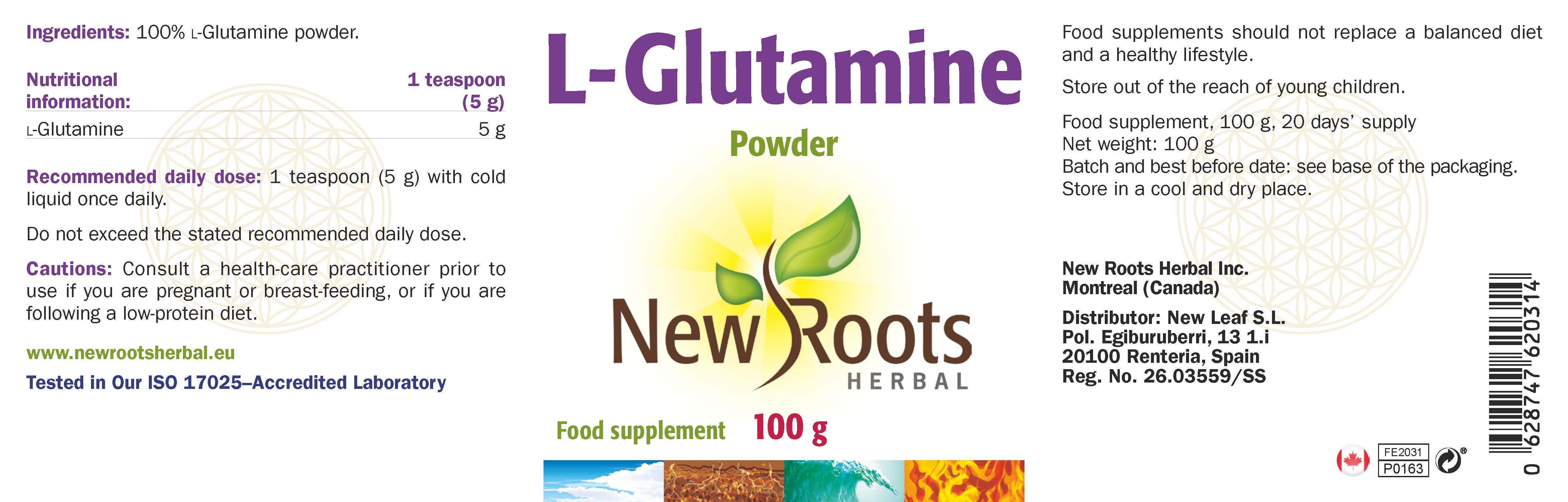 New Roots Herbal L-Glutamine 100g