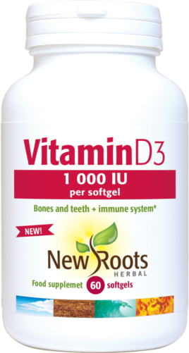 New Roots Herbal Vitamin D3 1000iu 60's
