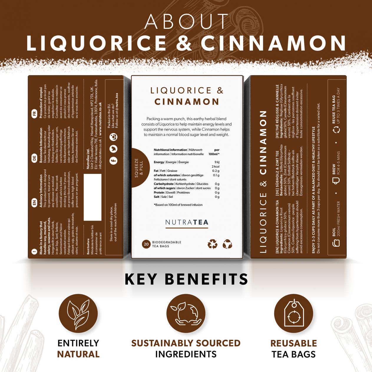 Nutratea Liquorice & Cinnamon Tea Bags 20's