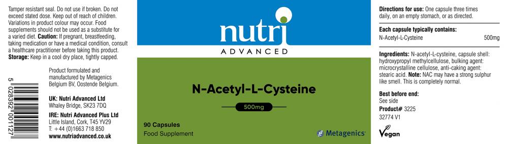Nutri Advanced N-Acetyl-L-Cysteine (NAC) 90's