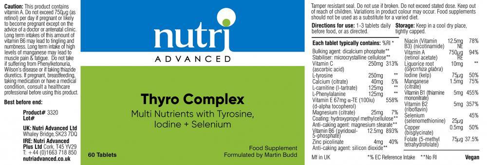 Nutri Advanced Thyro Complex 60's - Approved Vitamins