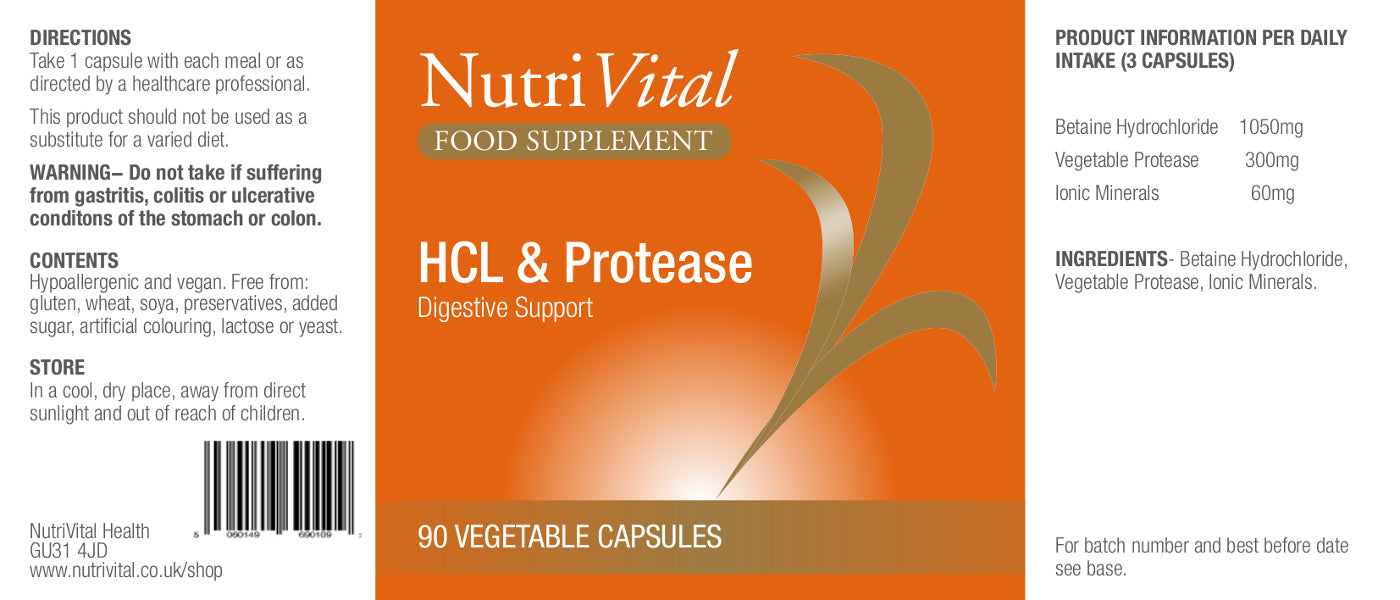 Nutrivital HCL & Protease 90's