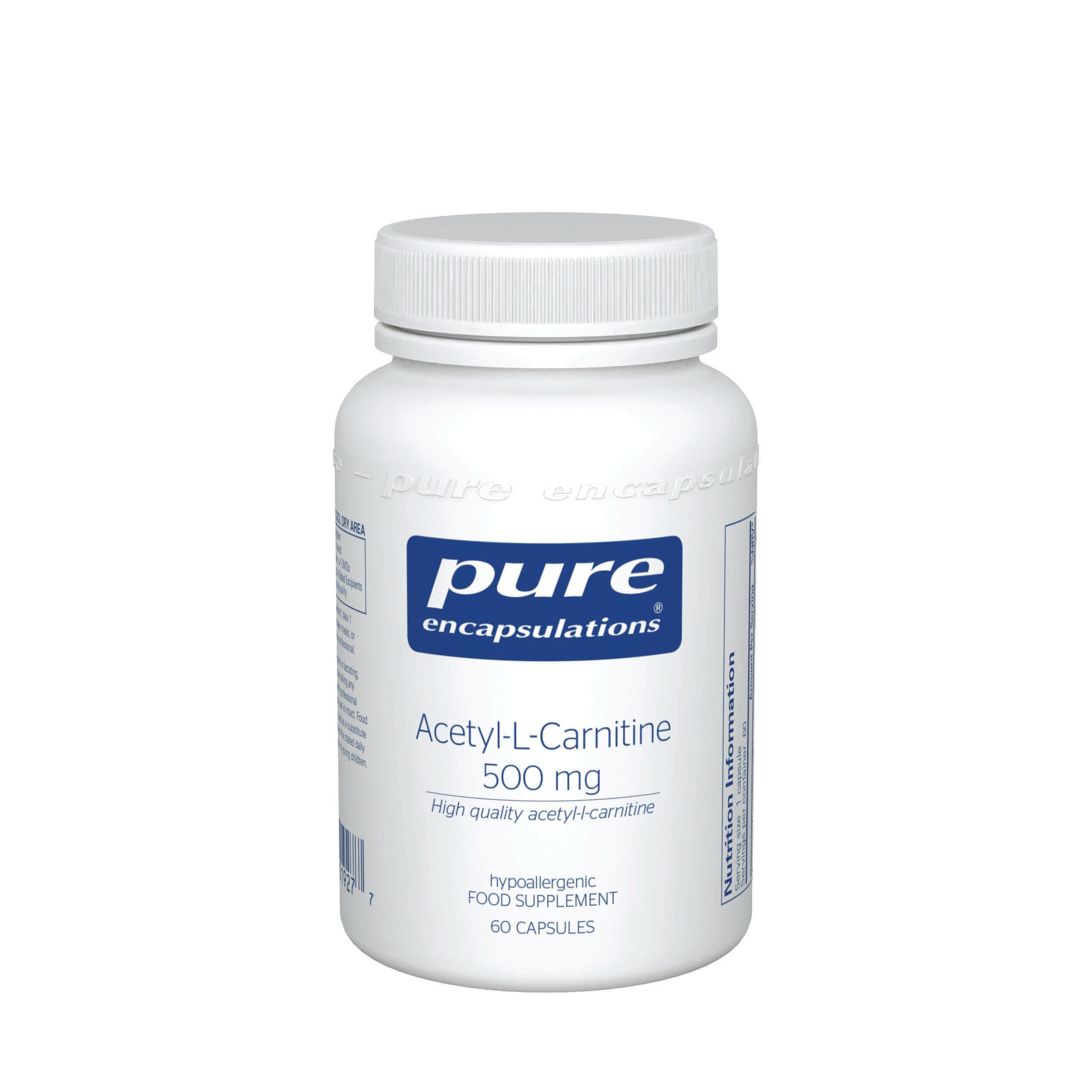 Pure Encapsulations Acetyl-L-Carnitine 500mg 60's