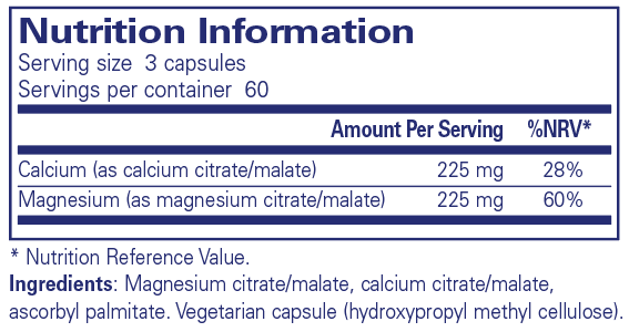 Pure Encapsulations Calcium Magnesium (Citrate/Malate) 180's