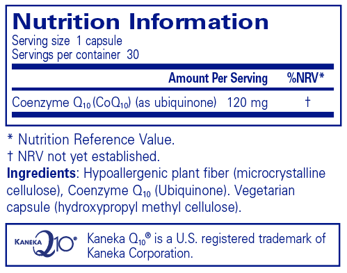 Pure Encapsulations CoQ10 120mg 30's - Approved Vitamins